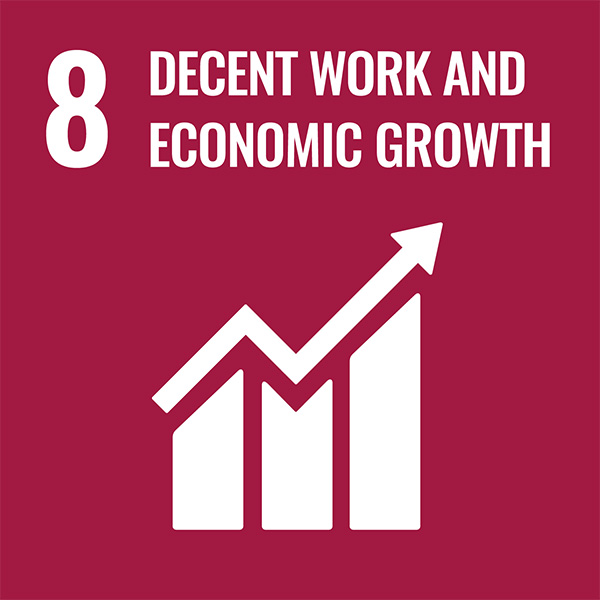 Icon for the UN Sustainable Development Goal 8: Decent Work and Economic Growth